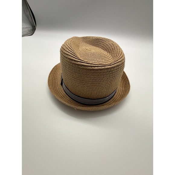 Lot Of 2 Mayoral beige fedora straw Hat Fits size 3-4-5 Blue Stripe Palm Trees - Picture 10 of 16
